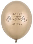 Partydeco Szülinapi lufi 11" 28cm 6db Happy Birthday, Arany (LUFI208052)