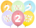 Partydeco Latex szám, számos lufi 11" 28cm 6db 2-es szám lufi (LUFI658294)