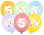 Partydeco Latex szám, számos lufi 11" 28cm 6db 5-ös szám lufi (LUFI175992)