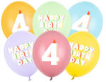 Partydeco szám, számos lufi 11" 28cm 6db 4-es szám lufi (LUFI919164)