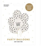 Partydeco Szám, Számos lufi 11" 28cm 6db, 50-es számmal, masni (LUFI439414)