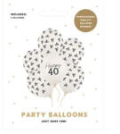 Partydeco Szám, Számos lufi 11" 28cm 6db, 40-es számmal, masni (LUFI698865)