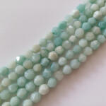  Fazettált Polygon Türkiz Amazonit Ásványgyöngy 6mm