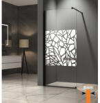 Inter Ceramic ПАРАВАН СТАЦИОНАРЕН РОЙС 113B/90 90x200см 8мм РИСУВАНО СТЪКЛО (113B/90 BLACK PROFIL)
