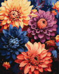 Ideyka Set pictura pe numere, cu sasiu, Dalii colorate, 40x50 cm (KHO3248)