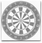  PontPöttyöző - Darts Méret: 50x50cm, Keretezés: Műanyagtáblával, Szín: Fekete