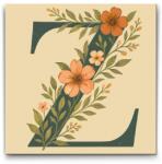  Festés számok szerint - Z betű - Virágminta Méret: 50x50cm, Keretezés: Műanyagtáblával