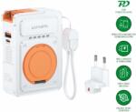 4smarts 6-in-1 Hybrid Charger Power Bank 10000 mAh - захранване за ел. мрежа и външна батерия с USB-C кабел, USB-C и USB-A изходи и безжично зареждане (бял)