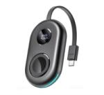 JOYROOM vésztöltő (2500mAh, 3W, gyorstöltő, Apple Watch töltő, LED kijelző, Type-C kábel) FEKETE (JR-W09_B) (JR-W09_B)