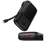 Baseus QPOW PRO OE vésztöltő USB+2 Type-C aljzat (10000mAh, 20W, gyorstöltő, LED kijelző + Type-C kábel) FEKETE (PPQD060001) (PPQD060001)