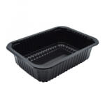 Csom 2001 Síkperemes PP tálca 187 x 137 x 50 mm fekete 90 db/csomag (15260) (15260)