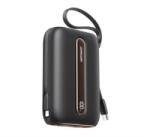 JOYROOM vésztöltő USB+Type-C aljzat (10000mAh, 22.5W, gyorstöltő + fix Type-C+lightning kábel) FEKETE (JR-L012_BLACK) (JR-L012_BLACK)