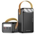 Awei vésztöltő 3 USB+2 Type-C aljzat (60000mAh, 22.5W, PD gyorstöltő, LED kijelző, LED lámpa) FEKETE (P101K) (P101K)