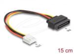 Delock SATA tápkábel 15 tűs apa - 1 db. Floppy 4 tűs anya 15 cm (66608) (66608)