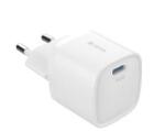 DEVIA EXTREME MINI hálózati töltő Type-C aljzat (20W, GaN, PD gyorstöltő) FEHÉR (RLC-543) (RLC-543)