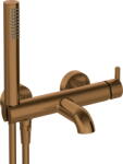Deante SILIA kádtöltő csaptelep zuhanyszettel, szálcsiszolt bronz BQS_C11M (BQS_C11M)