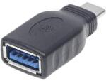 Manhattan USB 3.1 Átalakító [1x USB 3.1 dugó, C típus - 1x USB 3.1 alj, A típus] Adapter USB-C Stecker auf USB A Buchse USB 3.1, Gen 1 5 Gbps schwarz (354646) (354646)