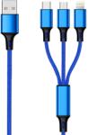2GO 3in1 USB Ladekabel Micro-USB, Apple, TypeC Nylon 1, 5m blau (797151) (797151) (797151)