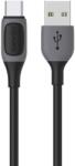 USAMS Jelly Series USB-A apa - USB-C apa 2.0 Adat és töltőkábel - Fekete (1m) (SJ596USB01) (SJ596USB01)
