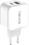 Nevox 1760 Hálózati USB-C + USB-A töltő 18W Fehér (1760) (1760)