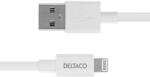 Deltaco USB-A apa - Lightning apa Adat- és töltőkábel 1m - Fehér (IPLH-401) (IPLH-401)