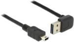 Delock 83543 Easy-USB-A 90° apa - MicroUSB-B apa 2.0 Adat és töltő kábel 1m - Fekete (83543) (83543)
