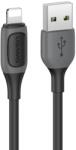 USAMS US-SJ595 USB-A Lightning apa Adat és töltőkábel - Fekete (1m) (SJ595USB01) (SJ595USB01)