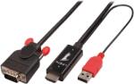 Lindy 41455 video átalakító kábel 1 M HDMI + USB VGA (D-Sub) Fekete (41455) (41455)