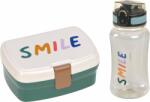Lassig Little Gang Smile Műanyag ételtároló 460ml kulaccsal - Zöld (1210057181) (1210057181)