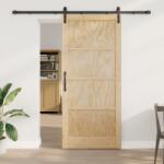 vidaXL Csúszóajtó Felszerelő Készlettel 93x211 cm Szilárd Fa Fenyő (3333320)