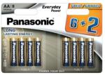 Panasonic 1, 5V AA/ceruza tartós alkáli elem (8db/csomag) (LR6EPS/8BW 6+2F) (LR6EPS/8BW 6+2F) (LR6EPS/8BW 6+2F)