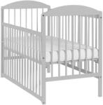 Kidizi Patut din lemn masiv 120x60 cm Kidizi Orella gri cu laterala culisanta, reglabil pe 3 nivele, certificat EN71 (5949551915232)