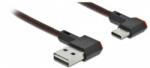 Delock EASY-USB 2.0 A apa ívelt - USB-C apa ívelt Összekötő kábel 0.2m - Fekete (85279) (85279)