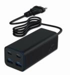 Gembird 100W-os adapter 2xUSB-C, 2xUSB-A TA-UC-2A2C-PD100-01-BK