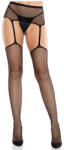 Leg Avenue - Lace Stockings With Cross And Garter Belt Black