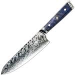 Damaskus konyhai kés Yurei - Chef / Kék