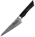  Damaskus konyhai kés Yoru - Utility / Piros / Kék