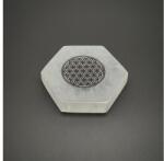 R. M. ékszer Szelenit hatszög lap életvirág fekete 6cm (109911)