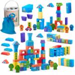 RicoKids Set educational cu blocuri din lemn, 100 bucati, ricokids rk-871 - orasel (EDI787101)