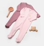 BabyJem Set 2 salopete lungi bamboo, roz, babycosy, 50%bumbac+50% bambus (marime: 6-9 luni)