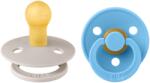 BIBS - Set 2 suzete Colour Latex, tetina rotunda, 0 luni +-Mushroom/Breeze