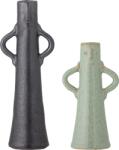 Bloomingville Vaze decorative Rhett negre și verzi 2 buc (82061709)