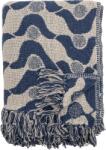 Bloomingville Cuvertură Santena 160 x 130 cm bej și albastru (82066506)