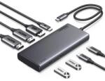 UGREEN - Dokkoló állomás 8 az 1-ben, Dual Display, DP, HDMI, 4K@60Hz, USB 3.2 HUB, 100W, PD, 10Gbps - Szürke - 35625 (35625)