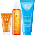 Vichy - Pachet Vichy Capital Soleil - Emulsie protectie solara fata Dry Touch SPF 50, 50 ml + Ulei invizibil protectie solara SPF 30, 200 ml + Lapte after sun calmant, 300 ml