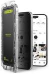 Ringke iPhone 15/ 16 Folie de protecție ecran Privacy Premium Easy Slide Sticlă Temperată 9H cu jig de instalare (2 buc), Transparent (G4as926)
