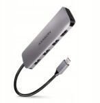 AXAGON HMC-HCR3A Többportos hub 3x Usb-a Hdmi SD/microSD, Usb-c 3.2 Gen1, (8595247907011)