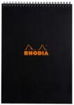  Blocnotes A4, spirală 80 file, Rhodia Classic, black, dictando