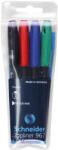 Schneider Tűfilc készlet, 0, 4 mm, SCHNEIDER Topliner 967, 4 különböző szín (196794) - nyomtass-olcson