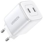 UGREEN Nexode hálózati töltő, 45W, 2x USB-C, PD, GaN, fehér 15327 (15327)